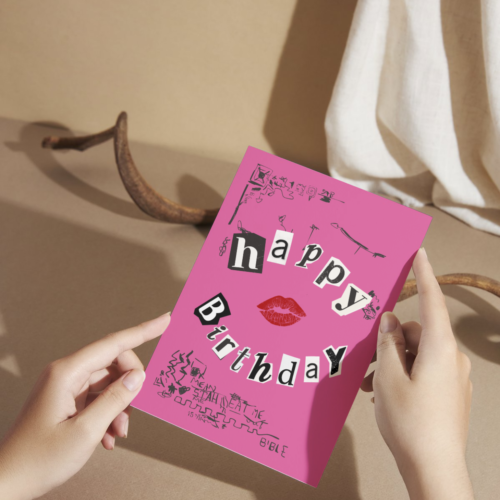 front of pink card happy birthday